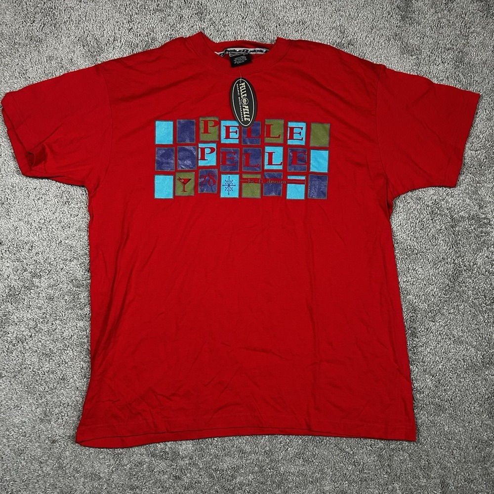 Vintage Pelle Pelle Marc‎ Buchanan T-Shirt XL Made in Canada NWT Red